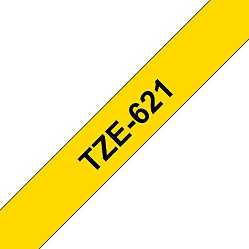 Brother TZe-621 - Black on yellow - Roll (0.9 cm x 8 m) 1 cassette(s) laminated tape - for Brother PT-D210, D600, H110, H200, P-Touch PT-1005, 1880, P-Touch Cube Pro PT-P910
