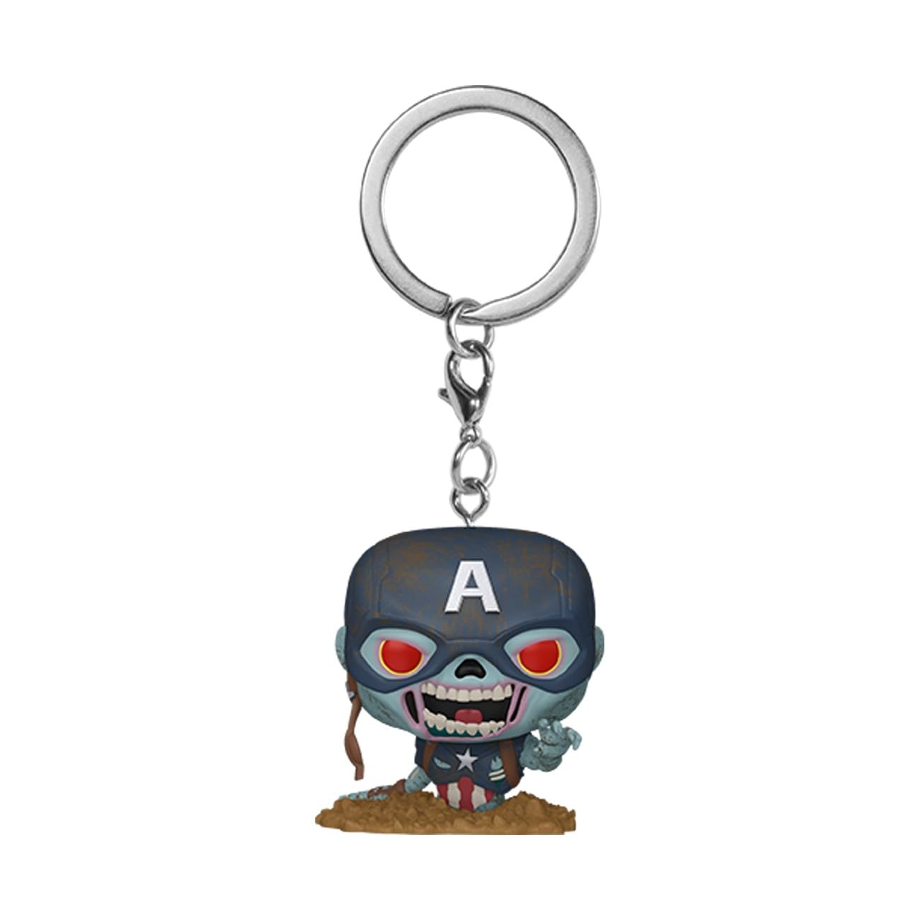 Funko Pop! Keychain: Marvel Zombies S4 – Zombie Captain America - Neuartiger Schlüsselanhänger - Vinyl-Minifigur Zum Sammeln - Strumpffüller - Geschenkidee - Offizielle Handelswaren
