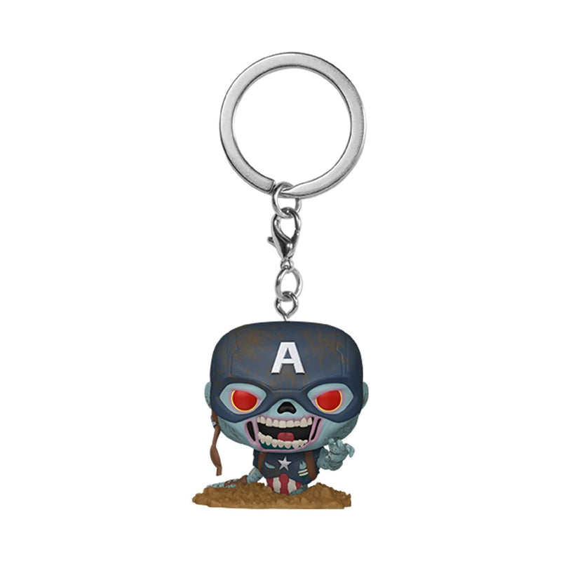 Funko Pop! Keychain: Marvel Zombies S4 – Zombie Captain America - Neuartiger Schlüsselanhänger - Vinyl-Minifigur Zum Sammeln - Strumpffüller - Geschenkidee - Offizielle Handelswaren