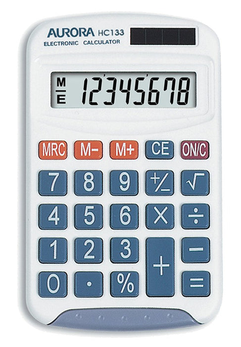 Aurora HC133 Handheld Calculator (Ideal for Primary School Use