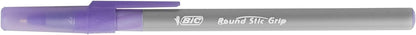 BIC Round Stic Grip Ballpoint Pens - Value Pack of 40 Pens for Office - Purple Colour - Smooth Writing and Comfortable Grip