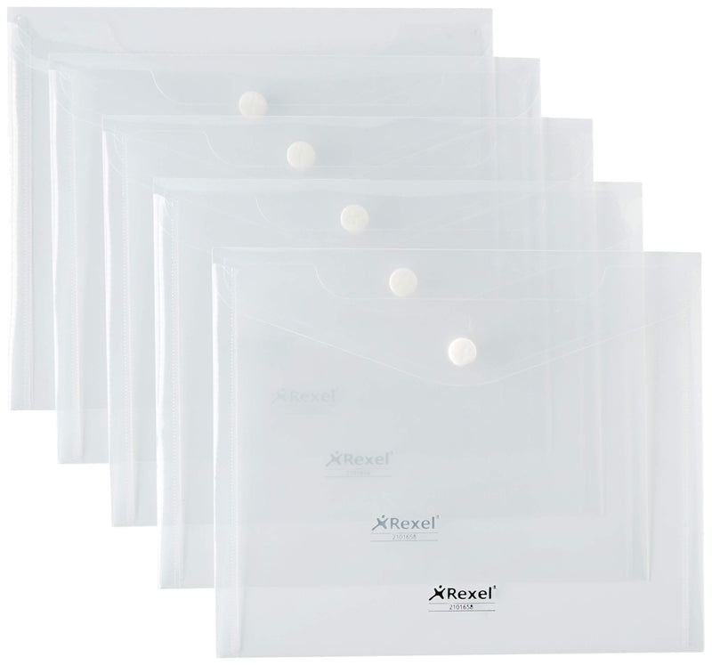 Rexel Ice Popper Wallets A5 Clear (Pack Size 5