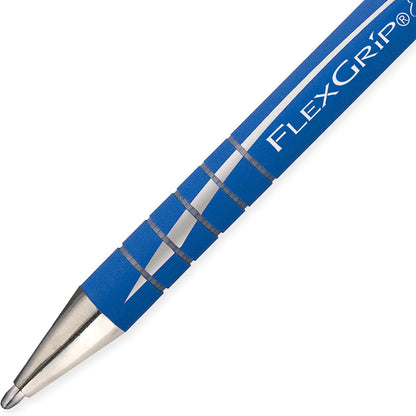 Paper Mate Flexgrip Elite Ballpoint Pens | Large Point (1.4mm) | Blue | Retractable | 12 Count