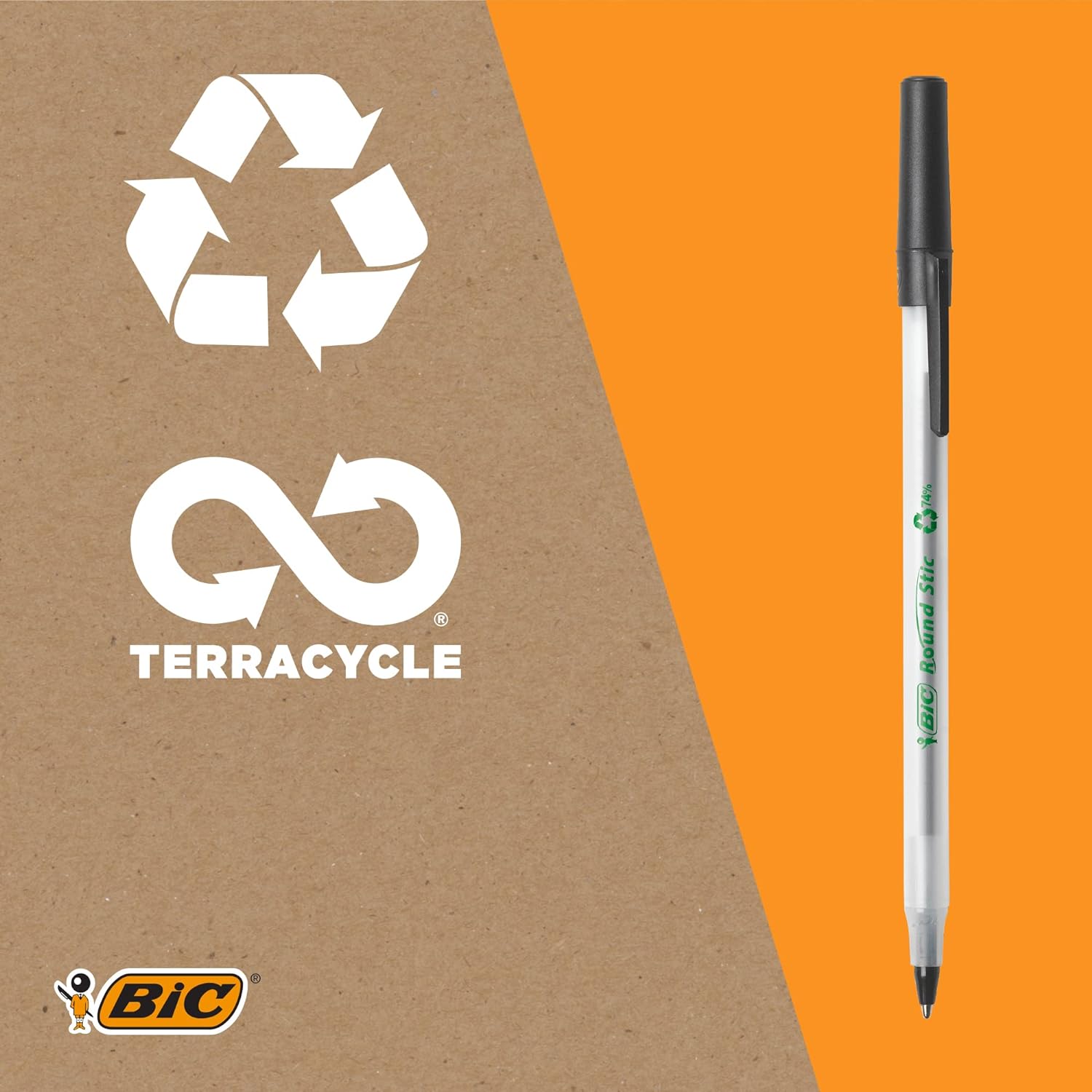 BIC Ecolutions Round Stic Pens - Blue (Box of 60