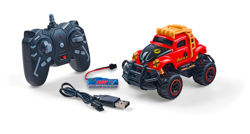 Carson 500404318 1:32 VW Beetle Rally 2.4GHz RTR rot - Ferngesteuertes Auto, Fahrzeug, Fahrzeit 60 min, RC Auto für Kinder, Spielzeug für Kinder, Remote Control Car