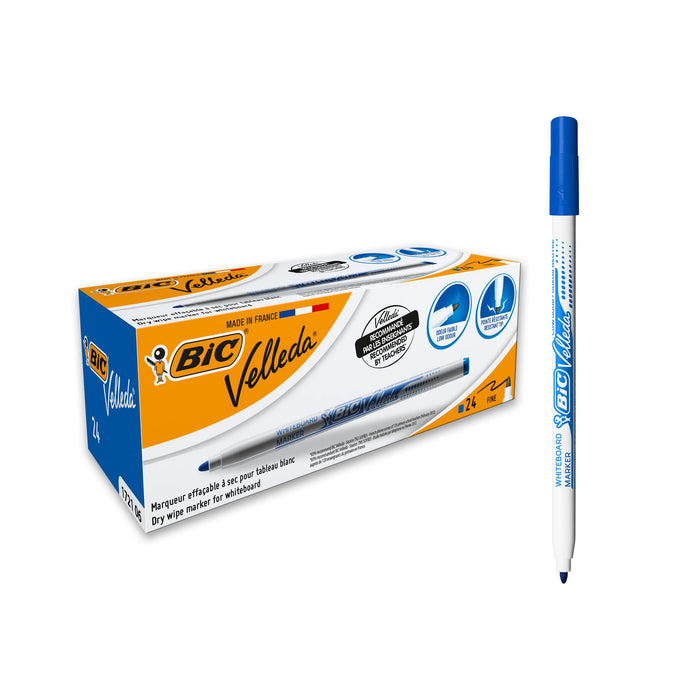 BIC Velleda 1721 Whiteboard Pens - Blue, Box of 24 Blue 1 count (Pack of 24) Single