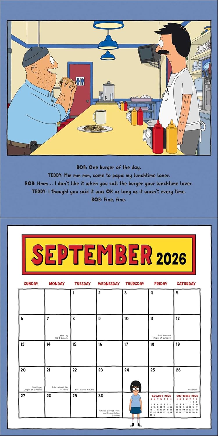 Bob's Burgers 2026 Wall Calendar (Includes Stickers