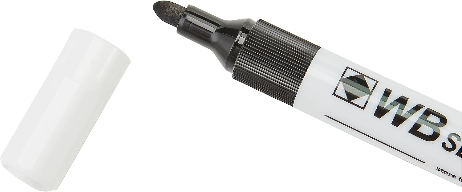 Whiteboard Drywipe Bullet Tip Black Markers x 10 (PC