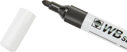 Whiteboard Drywipe Bullet Tip Black Markers x 10 (PC