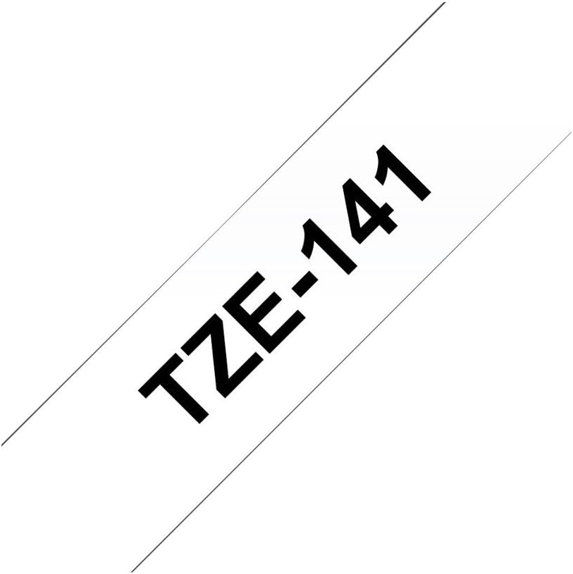 Brother TZe-141 Labelling Tape Cassette, 18 mm (W) x 8 m (L), Laminated, Brother Genuine Supplies