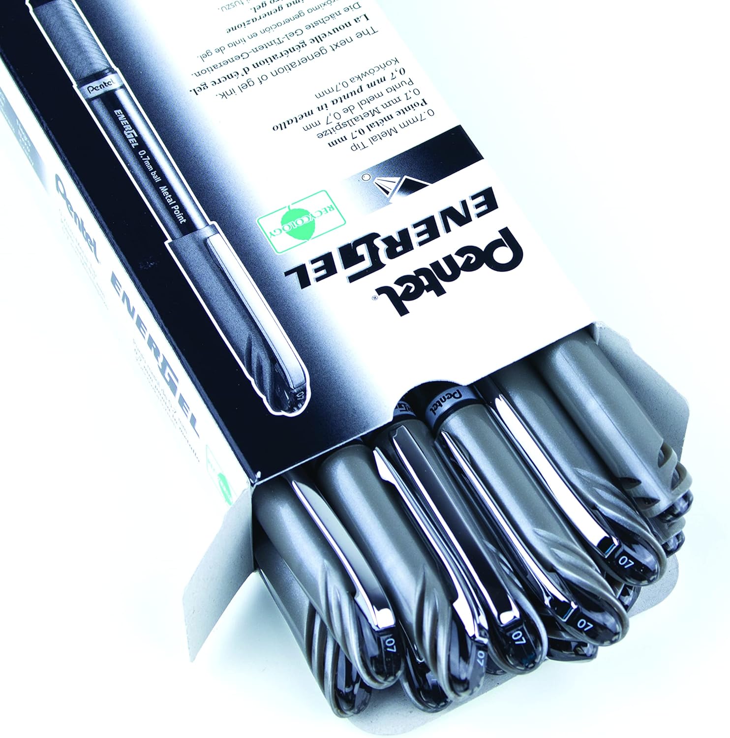 Pentel BL27-AX Energel BL27-A Roller Ball Pen (Medium) - Black (Pack of 12 pens