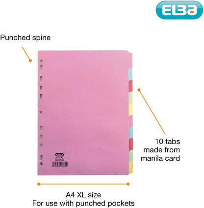 Elba Divider, Assorted, Elba A4+ (Extra Wide), Set 1