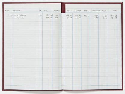 Exacompta - Ref 38/8Z - Guildhall - Headliner Case bound Hardback Account Book, 298 x 203mm, 8 Cash Column, 80 Pages, Tamper-Proof, Precision Ruled 95gsm Ledger Paper - Burgundy