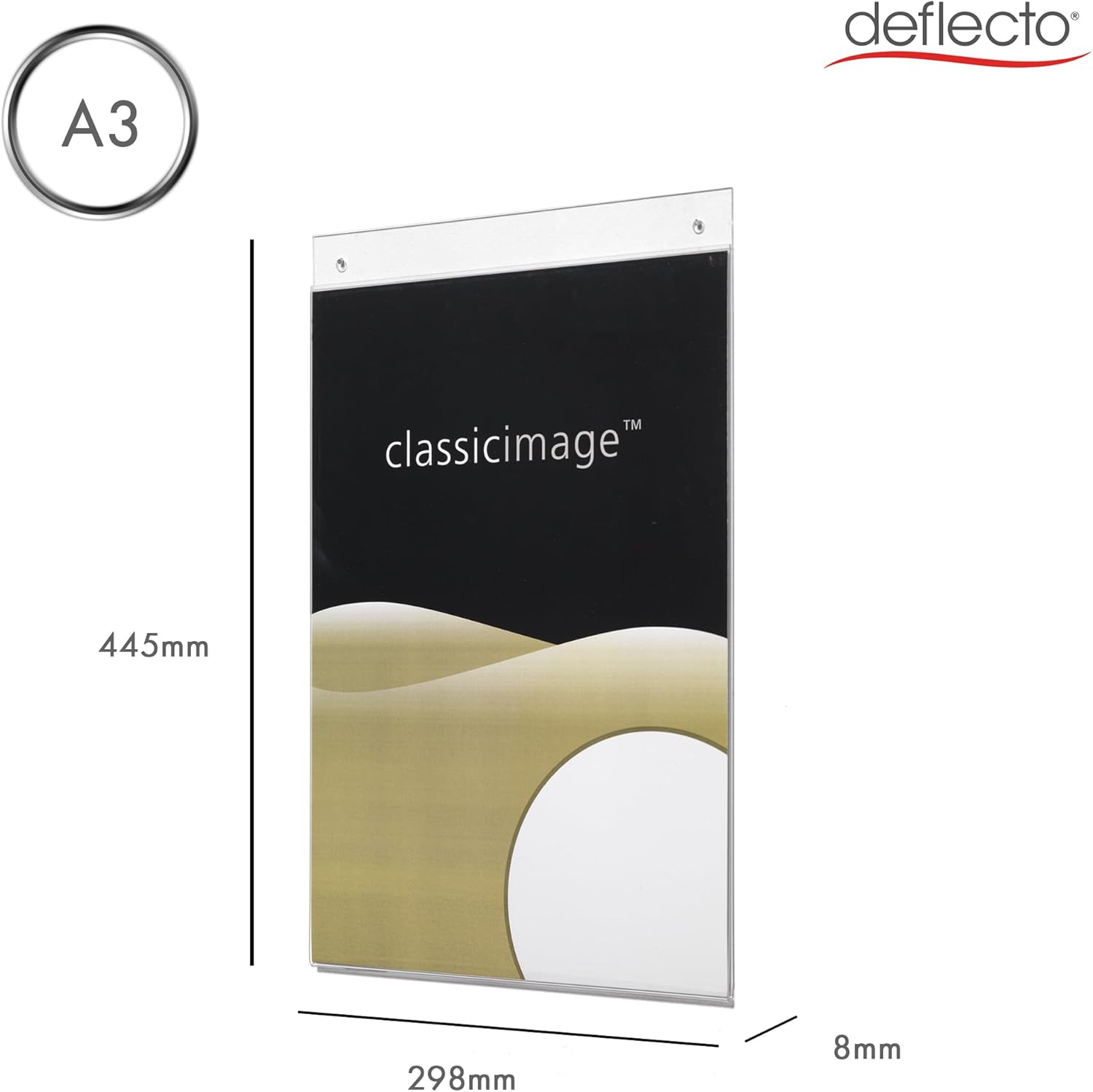 Deflecto Wall Sign Holder Pre-drilled Portrait A4 Clear Ref 47001