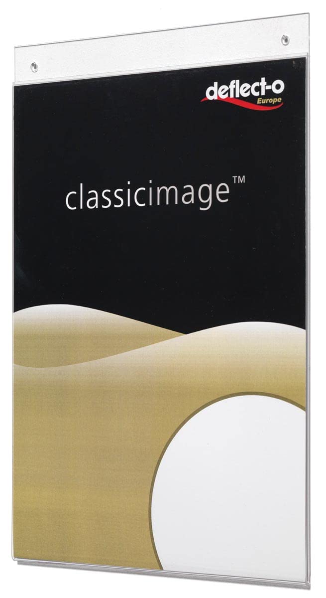 Deflecto Wall Sign Holder Pre-drilled Portrait A4 Clear Ref 47001