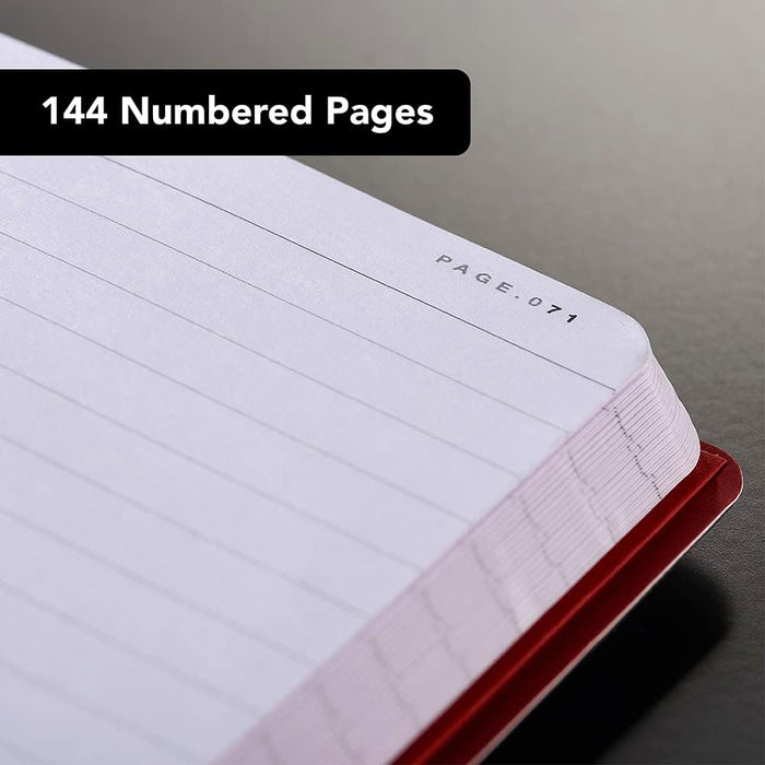 Black n' Red A6 Soft Cover Journal - Ruled with Numbered Pages