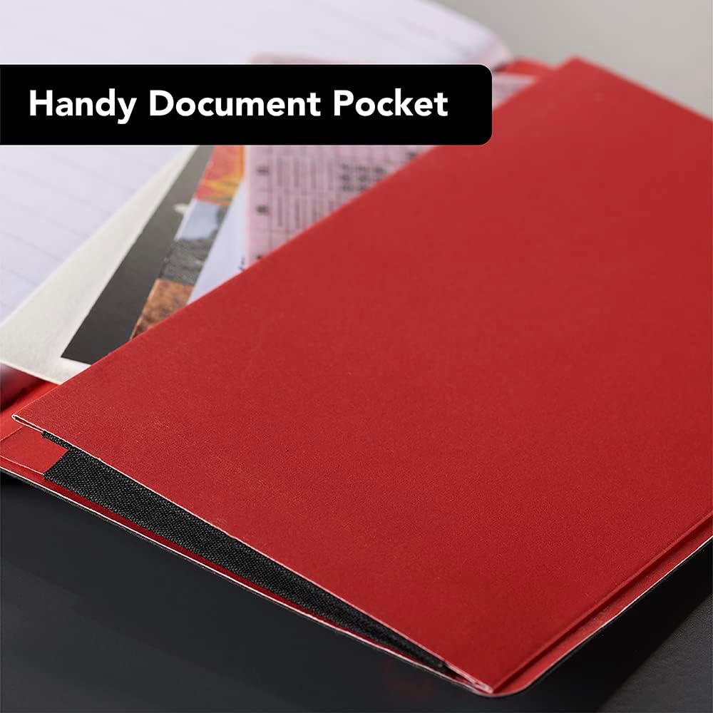 Black n' Red A6 Soft Cover Journal - Ruled with Numbered Pages