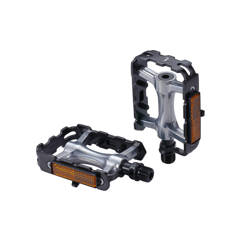 BBB Pedali classici piatti per bicicletta, 9/16", in alluminio CrMo, cuscinetti resistenti, antiscivolo, per bici da urbano ClassicRide BPD-17