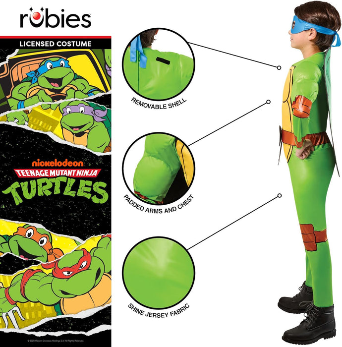 Rubies Officiële Teenage Mutant Ninja Turtle 4-in-1 kinderkostuum, kinderkostuum, 9-10 jaar