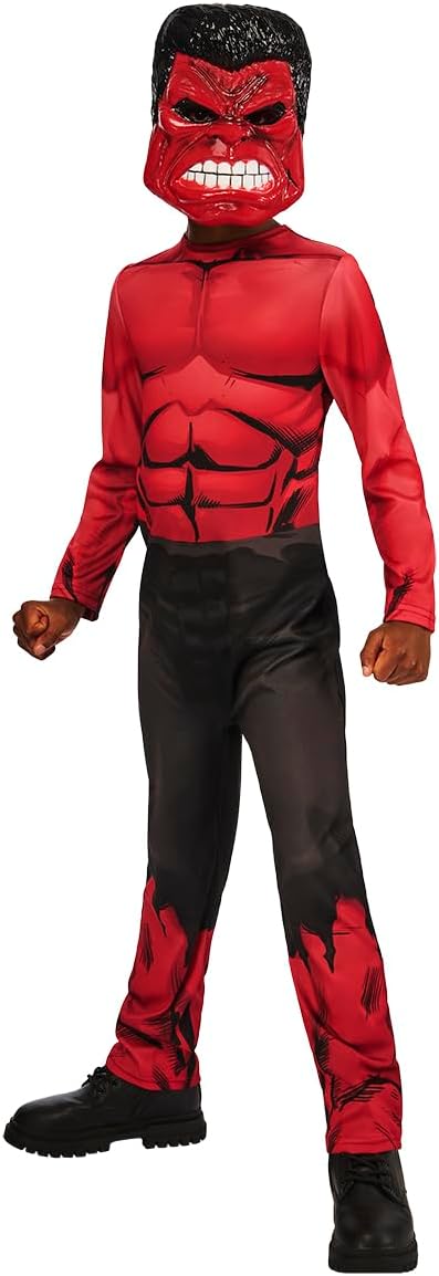 Rubie's Officiële Marvel Red Hulk klassieke kinderkostuum, superheldenkostuum voor kinderen, maat 3-4 jaar