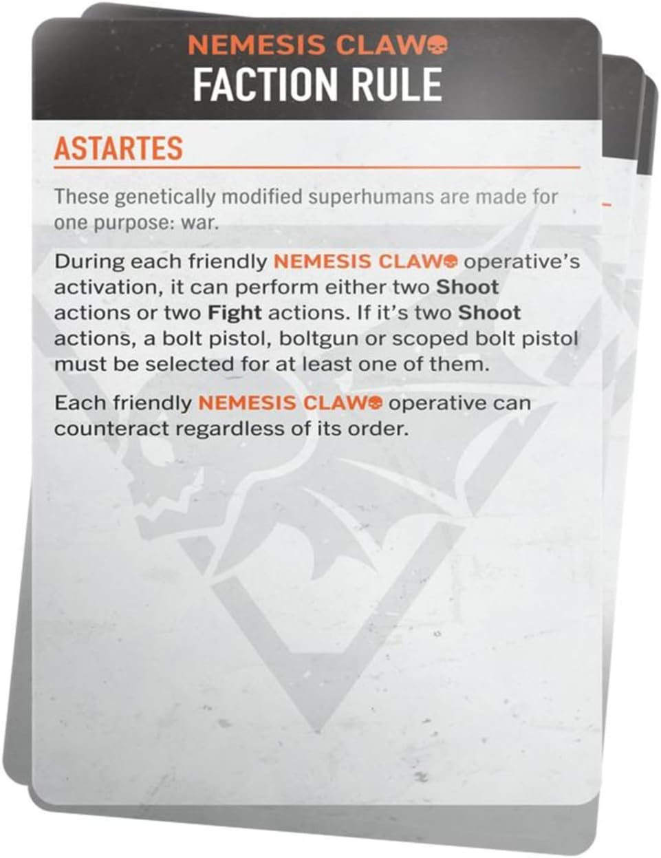 Games Workshop - Warhammer 40,000 - Kill Team: Datacards - Nemesis Claw (2024-3rd Edition