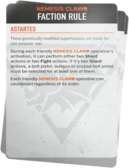 Games Workshop - Warhammer 40,000 - Kill Team: Datacards - Nemesis Claw (2024-3rd Edition