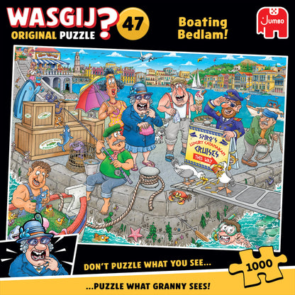 Wasgij Original 47, Boating Bedlam - Unique 1000 Piece Jigsaw Puzzle for Adults - Colourful, Puzzling, Challenging & Brainteasing Adult Jigsaws - 100% Recycled Cardboard 1000Pc Puzzles - Jumbo
