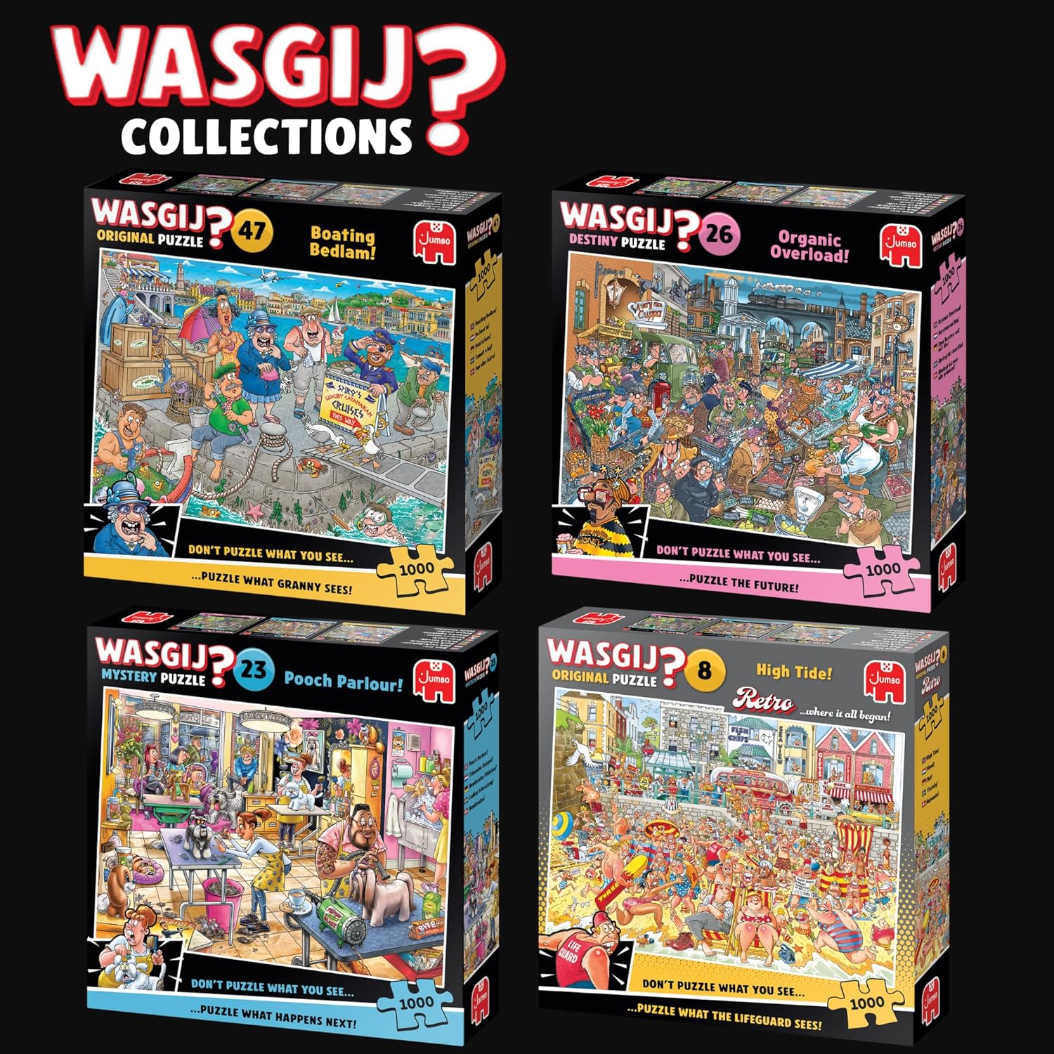 Wasgij Original 47, Boating Bedlam - Unique 1000 Piece Jigsaw Puzzle for Adults - Colourful, Puzzling, Challenging & Brainteasing Adult Jigsaws - 100% Recycled Cardboard 1000Pc Puzzles - Jumbo