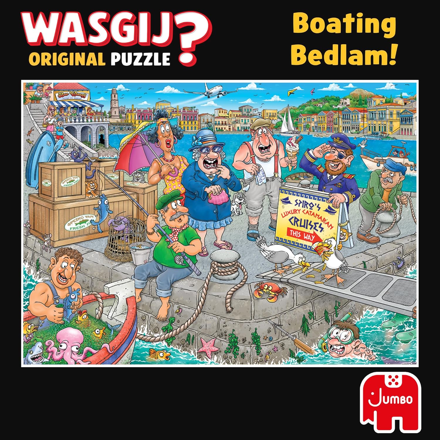 Wasgij Original 47, Boating Bedlam - Unique 1000 Piece Jigsaw Puzzle for Adults - Colourful, Puzzling, Challenging & Brainteasing Adult Jigsaws - 100% Recycled Cardboard 1000Pc Puzzles - Jumbo