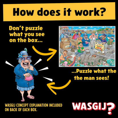 Wasgij Original 47, Boating Bedlam - Unique 1000 Piece Jigsaw Puzzle for Adults - Colourful, Puzzling, Challenging & Brainteasing Adult Jigsaws - 100% Recycled Cardboard 1000Pc Puzzles - Jumbo