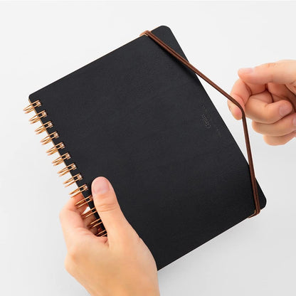 Midori 15222006 Ring Notebook, Grain, B6 Transformation, Black
