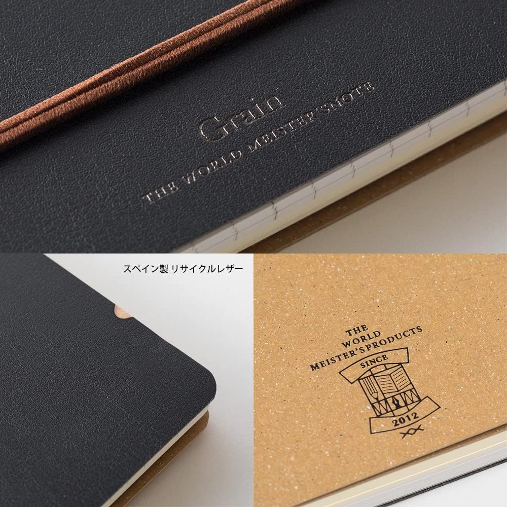 Midori 15222006 Ring Notebook, Grain, B6 Transformation, Black