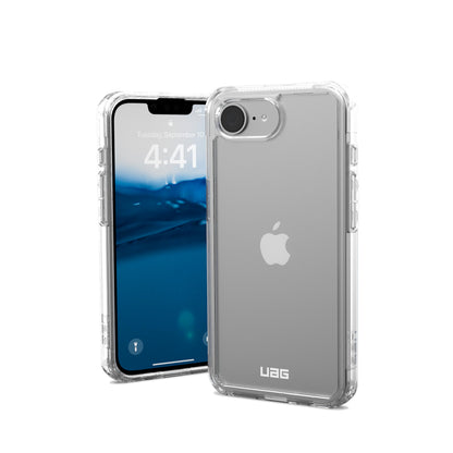 Urban Armor Gear Plyo Case Compatible Apple iPhone 16e Funda (Carga inalámbrica Compatible, Air-Soft Esquinas Resistentes a Las caídas, Borde Elevado) Ice (Transparente