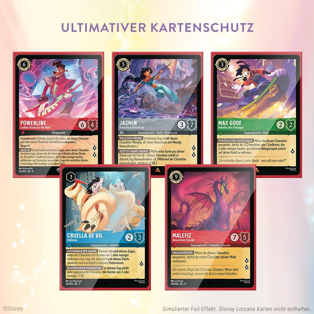 Disney Lorcana Trading Card Game: Mythen - Kartenhüllen Goofy, Max und Powerline