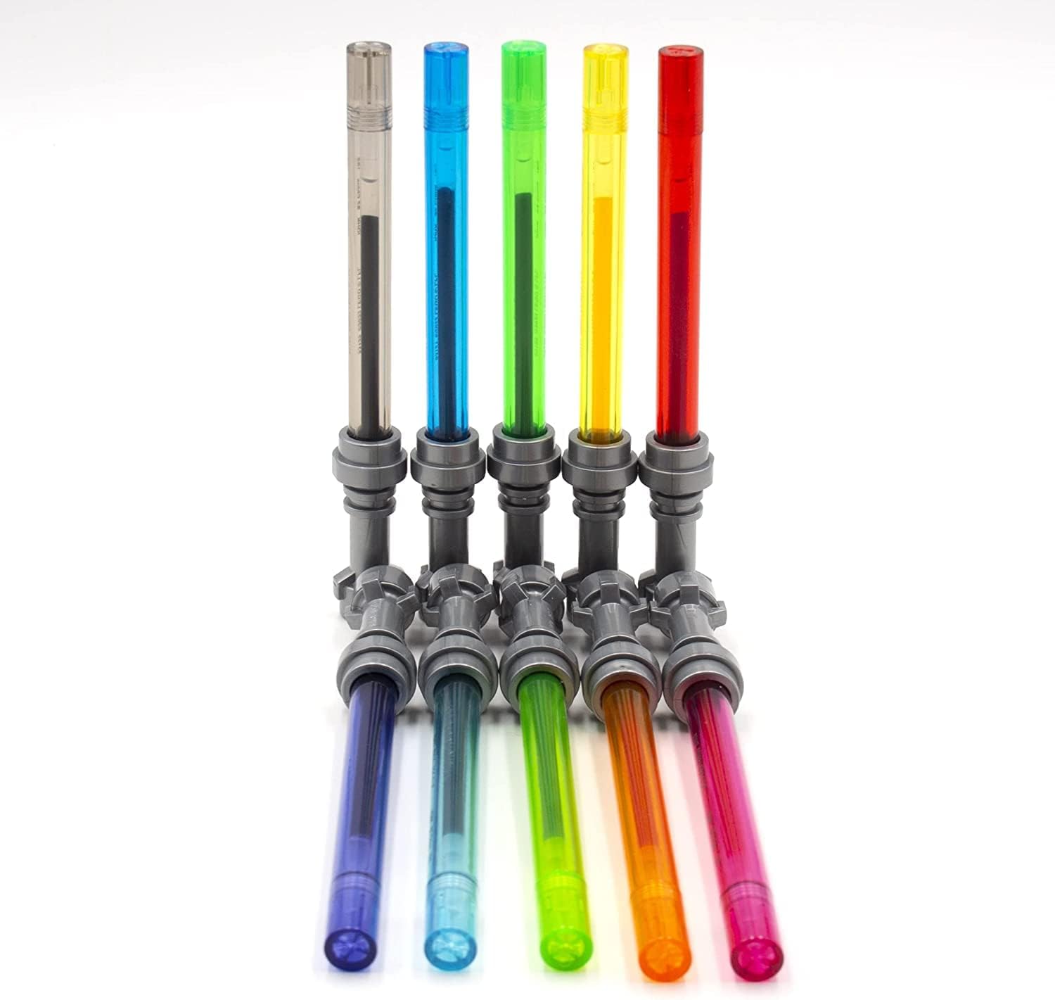 IQ LEGO Schreibwaren Star Wars Lichtschwert Gel-Kugelschreiber 10er-Pack - mehrfarbige Cap-Off Edition