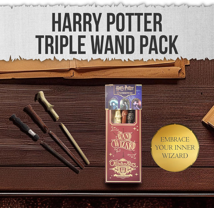 Harry Potter Zauberstab-Stift 3er Set, Schreibwaren zum Schreiben, Geschenke und Merchandise