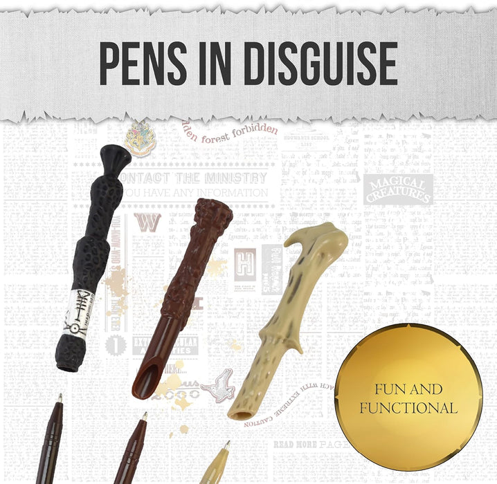 Harry Potter Zauberstab-Stift 3er Set, Schreibwaren zum Schreiben, Geschenke und Merchandise
