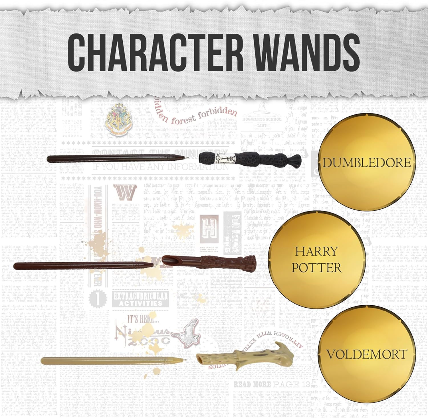 Harry Potter Triple Wand Pen Pack Magical Locations