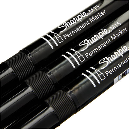 Sharpie M15 Permanent Markers | Bullet Tip | Black | 12 Count