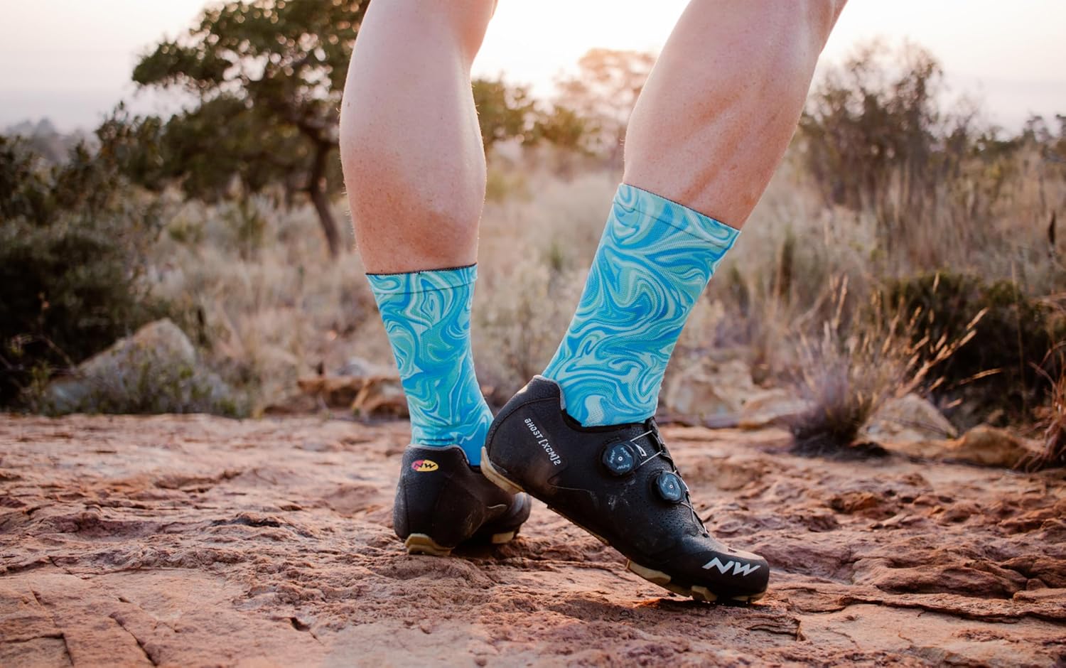Sox Marble Blue Crew Socks