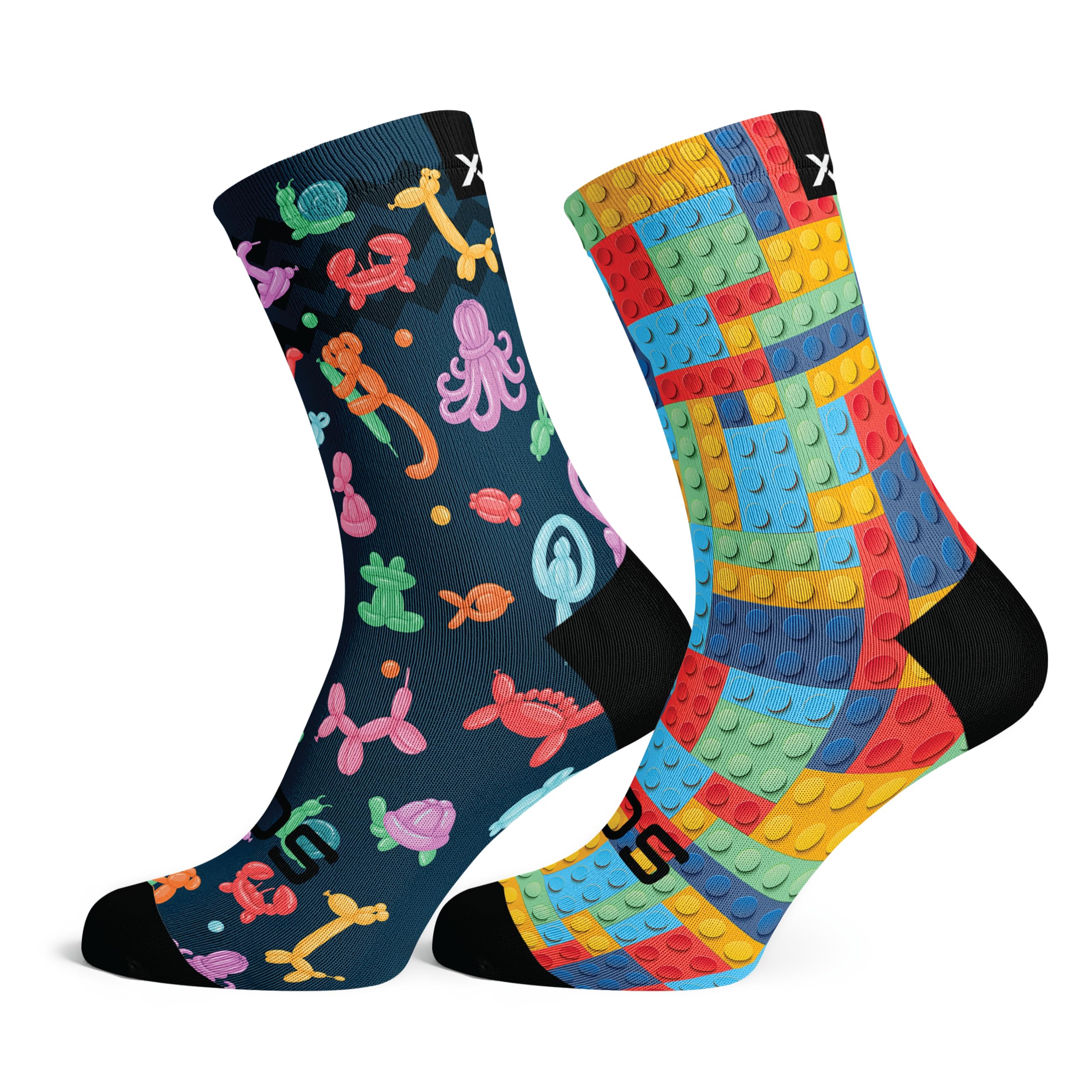 Sox Footwear Balloon Animals and Blocks Crew Socks Kids Pack