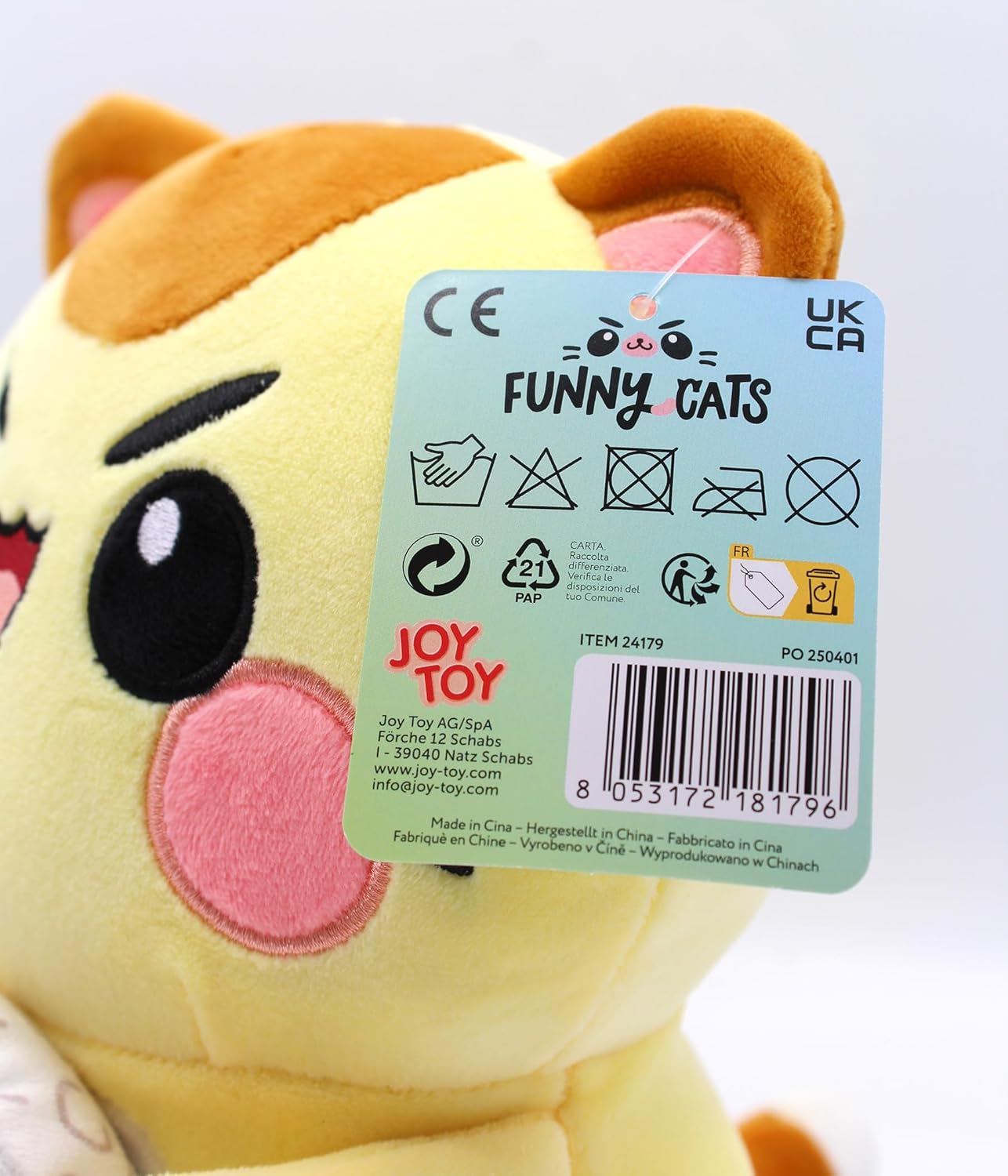 Joytoy - Funny Cats 24179 Funny Cat with Rice - 25 cm Plush