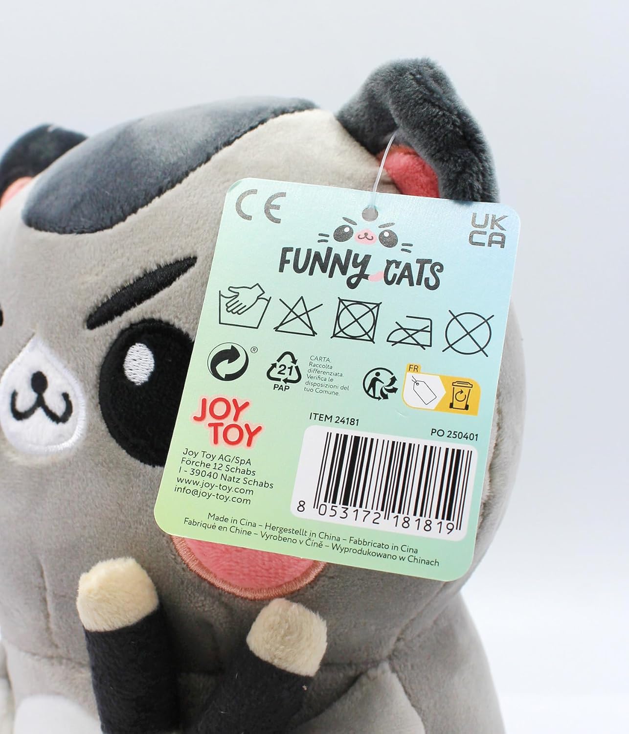 Joytoy - Funny Cats 24181 Funny Cat with Chopsticks - 25 cm Plush