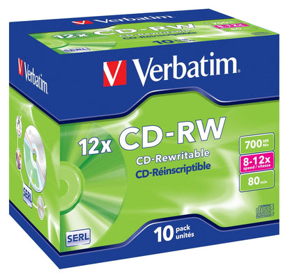 Verbatim CD-RW 700MB, Pack de 10 Unidades