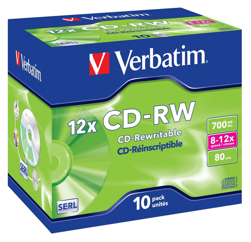Verbatim CD-RW 700MB, Pack de 10 Unidades