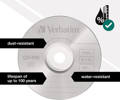 Verbatim CD-RW 700MB, Pack de 10 Unidades