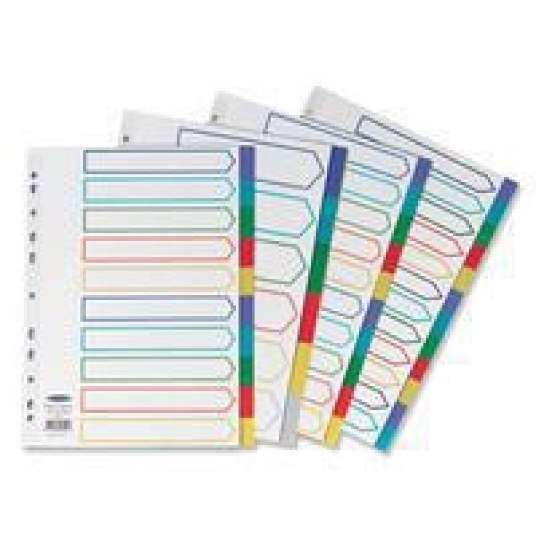 Concord Plastic Index Polypropylene 120 Micron Europunched 1-5 A4 Assorted Ref 66299