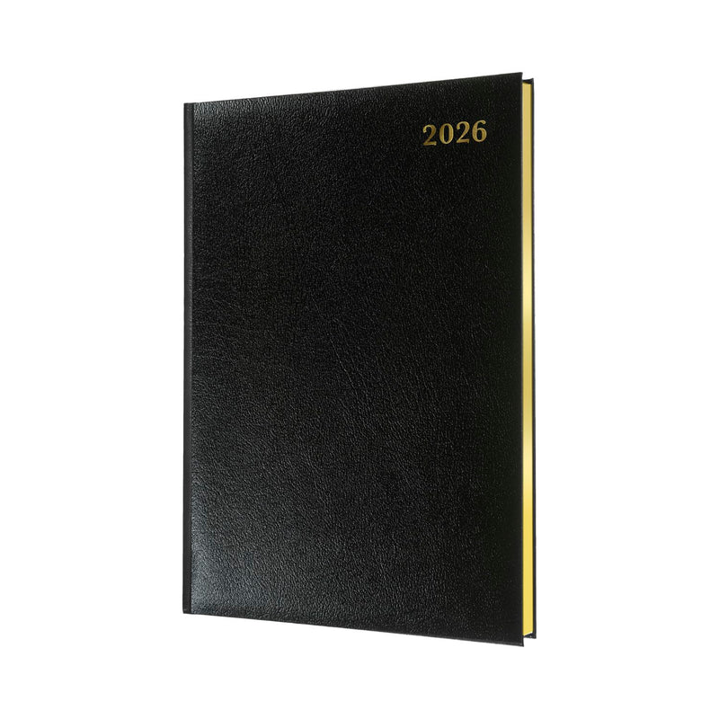 Collins - Management - Quarto 2026 12 Month Calendar Year Planner, Week-To-View with Appointments Diary - Black (QB7.99-25