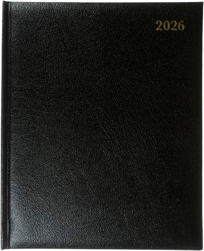 Collins - Management - Quarto 2026 12 Month Calendar Year Planner, Week-To-View with Appointments Diary - Black (QB7.99-25