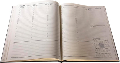 Collins - Management - Quarto 2026 12 Month Calendar Year Planner, Week-To-View with Appointments Diary - Black (QB7.99-25